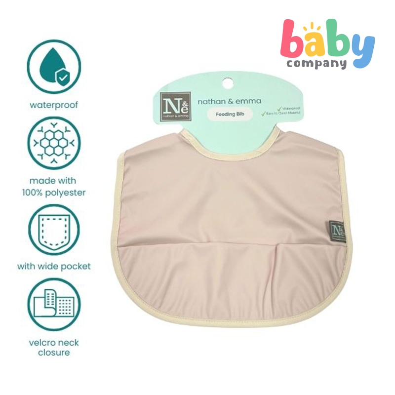 Nathan & Emma Sleeveless Feeding Bib – Nude Pink