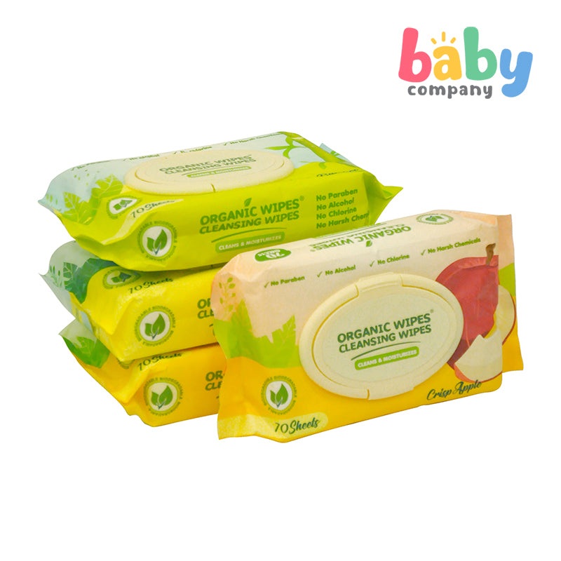 Organic Baby Wipes Cleansing Wipes Assorted Pack of 4 – 70s per pack