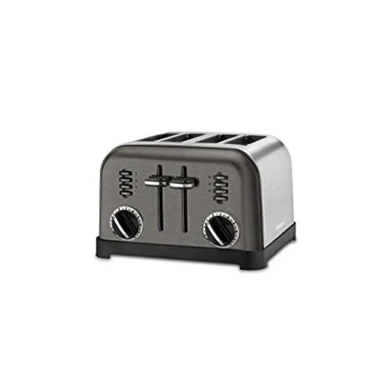 4-Slice Classic Toaster – Black Stainless Steel