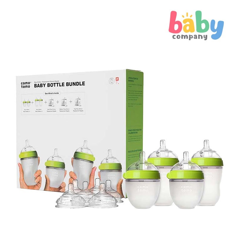 Comotomo Baby Bottle Bundle Green