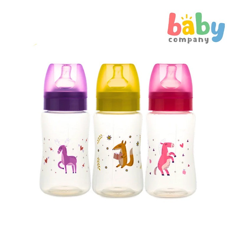 Coral Babies Wide-Neck Feeding Bottles – 12oz, Pack of 3 Pink