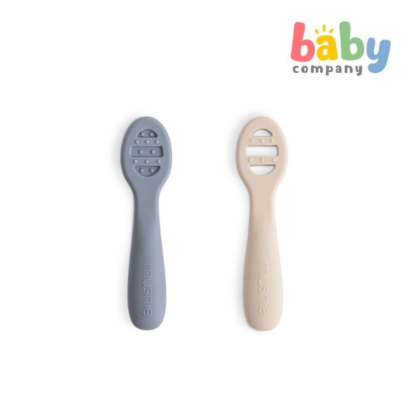 Mushie First Feeding Baby Spoons 2 pack – Tradewinds/ Shifting Sand
