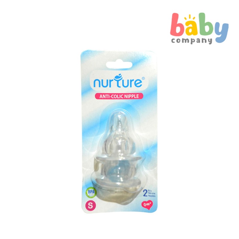 Nurture Anti Colic Silicone Nipple Pack of 2 Small