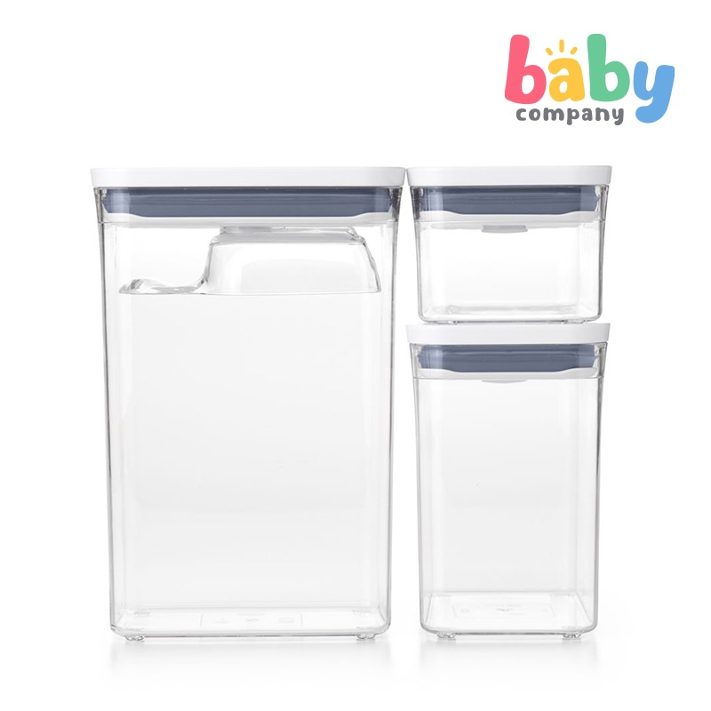 Oxo Tot 3 Pc Pop Container Rectangle Set with Scoop