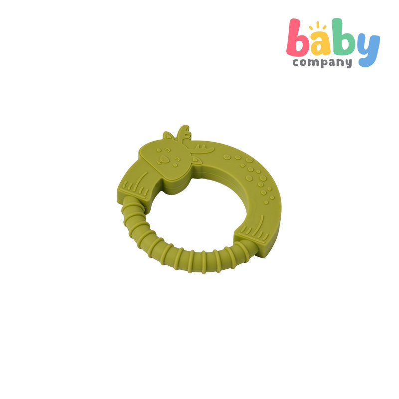 Playsmart Silicone Teething Ring – Deer, Green