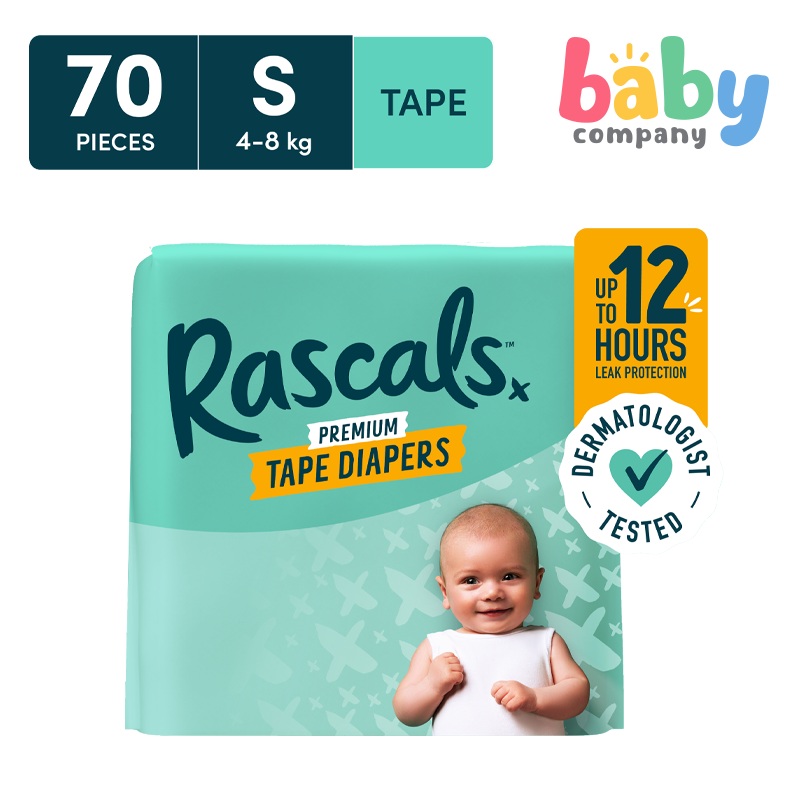 RascalsDiapers Tape JumboPack- Small,70pads
