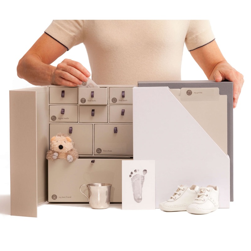 Savor “The Library” Baby Keepsake Box – Slate