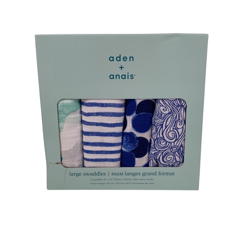 Aden + Anais Cotton Muslin Swaddle, 4pk, Seafaring