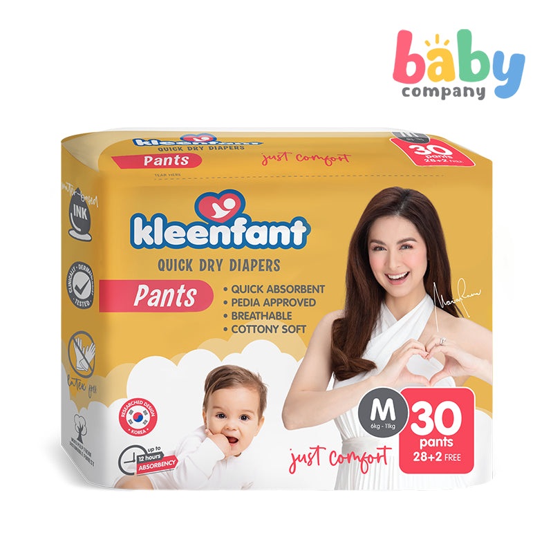 Kleenfant Quick Dry Diaper Pants – Medium, 30 Pads