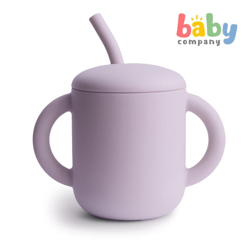 Mushie Silicone Training Cup + Straw – Soft Lilac