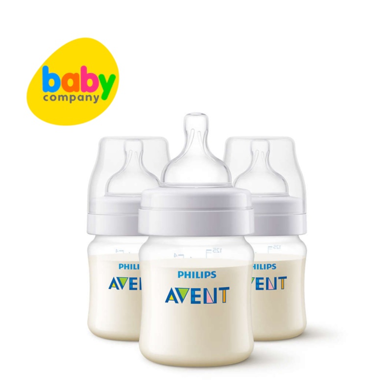 Philips Avent Anti-colic Baby Bottle 125ml/4oz, 0 months+, Pack of 3