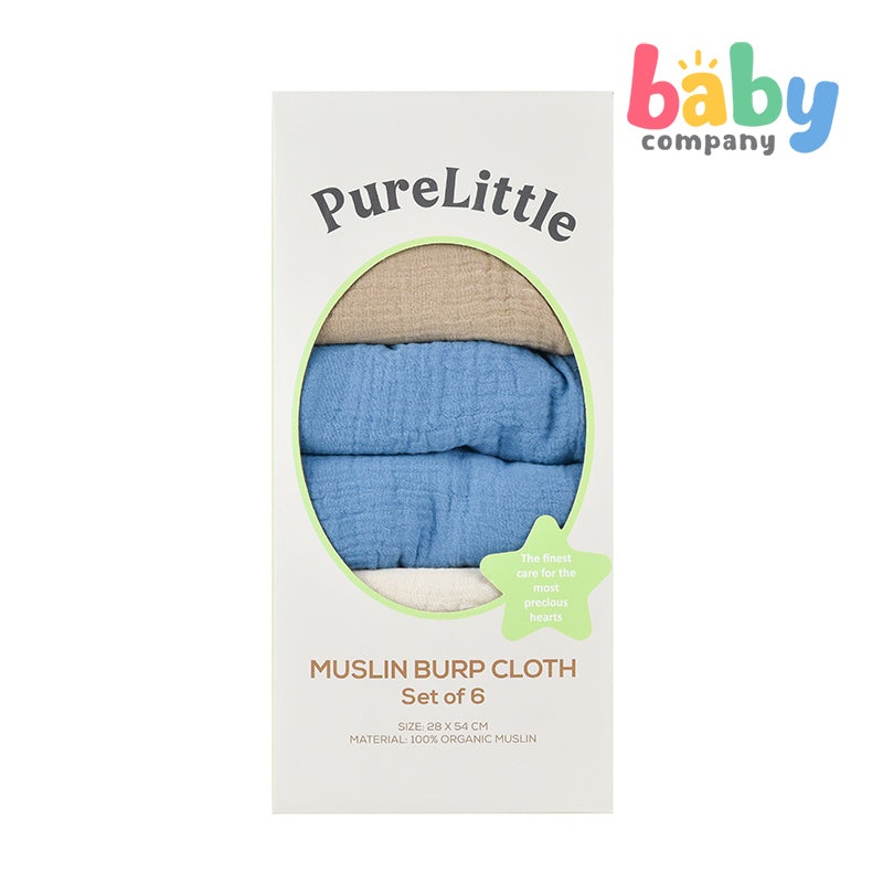 Pure Little 6pcs Muslin Burp Cloth – Boy