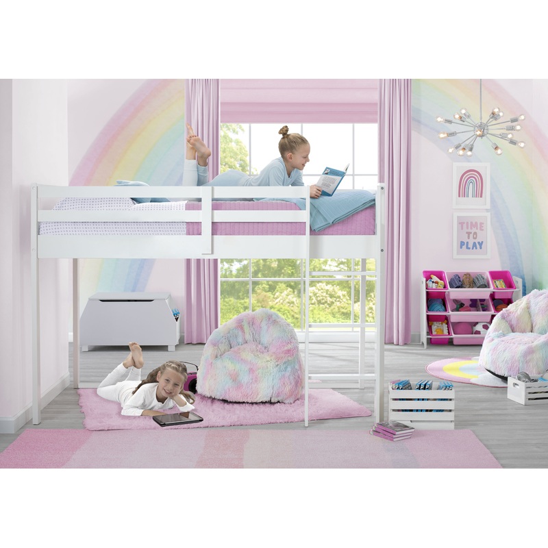 Twin Loft Bed with Guardrail and Ladder