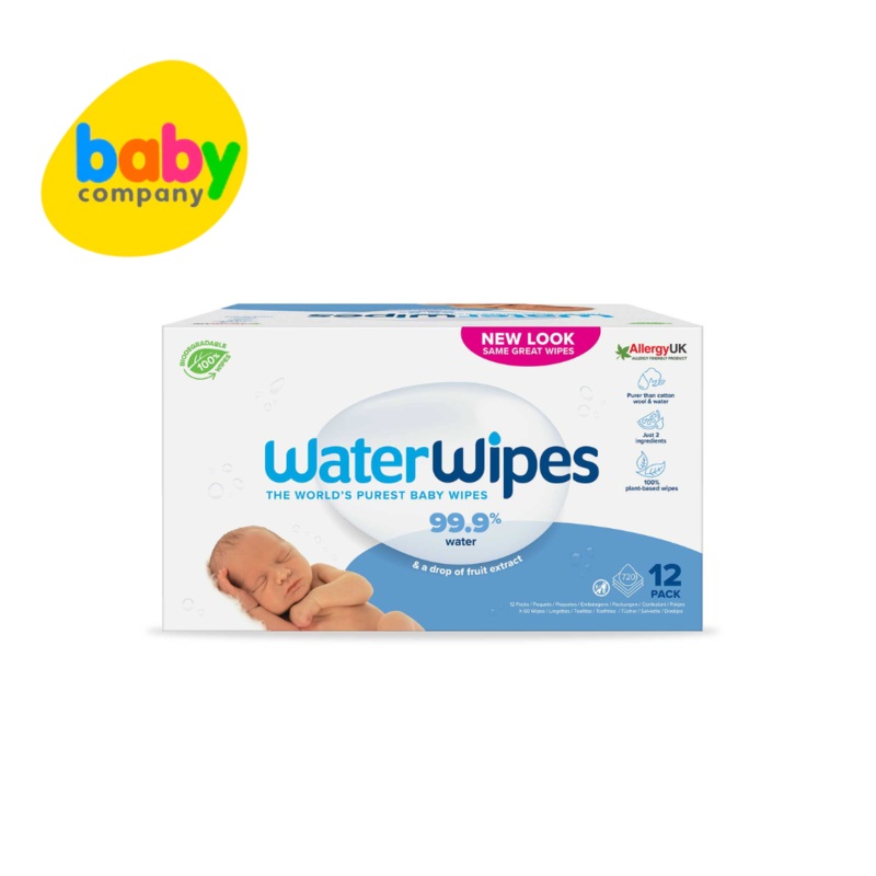 WaterWipes Mega Value Box Biodegradable – 60s, Pack of 12
