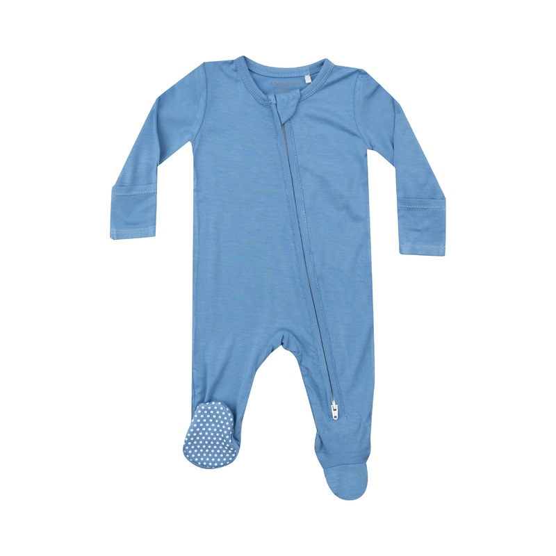 2 Way Zipper Footie – Lichen Blue
