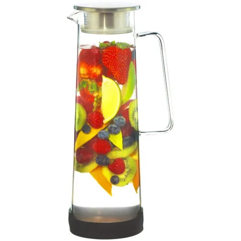 Bali Water Infuser Pitcher with Stainless Steel Filter Lid, 50 Fl Oz Capacity