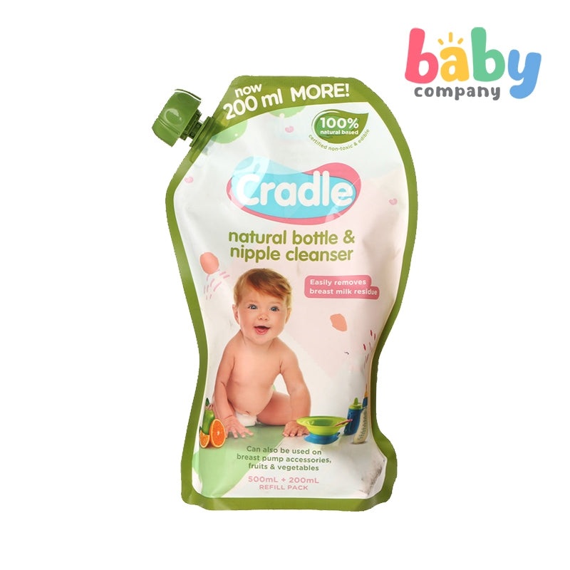 Cradle Natural Bottle & Nipple Cleanser – 700ml Refill Pack