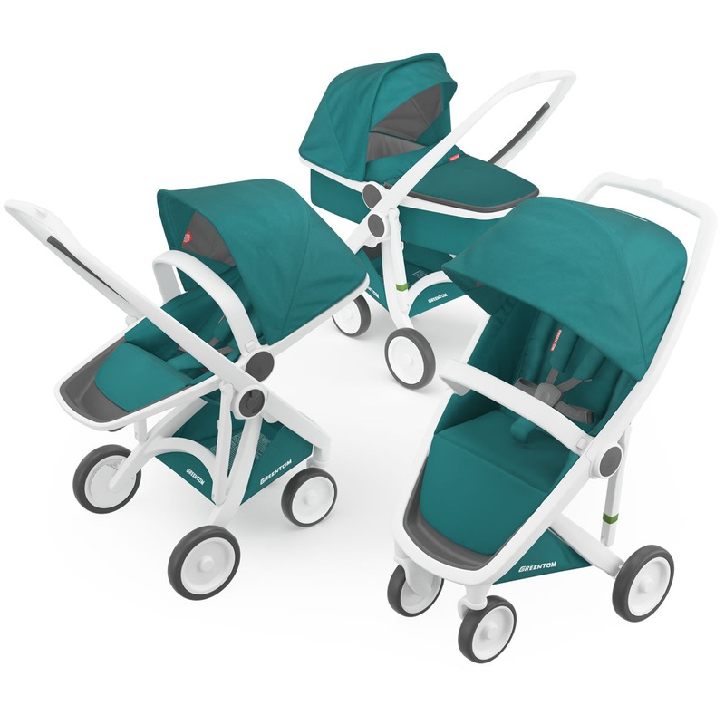 Greentom 3 in 1 Stroller – White/Teal