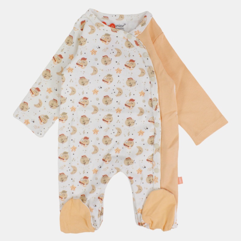 Musical Orange Long-Sleeved Baby Footie