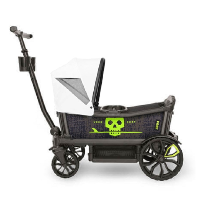 Veer Cruiser (2 Seater) Stroller Wagon + Canopy Bundle – Surf/Savanna White