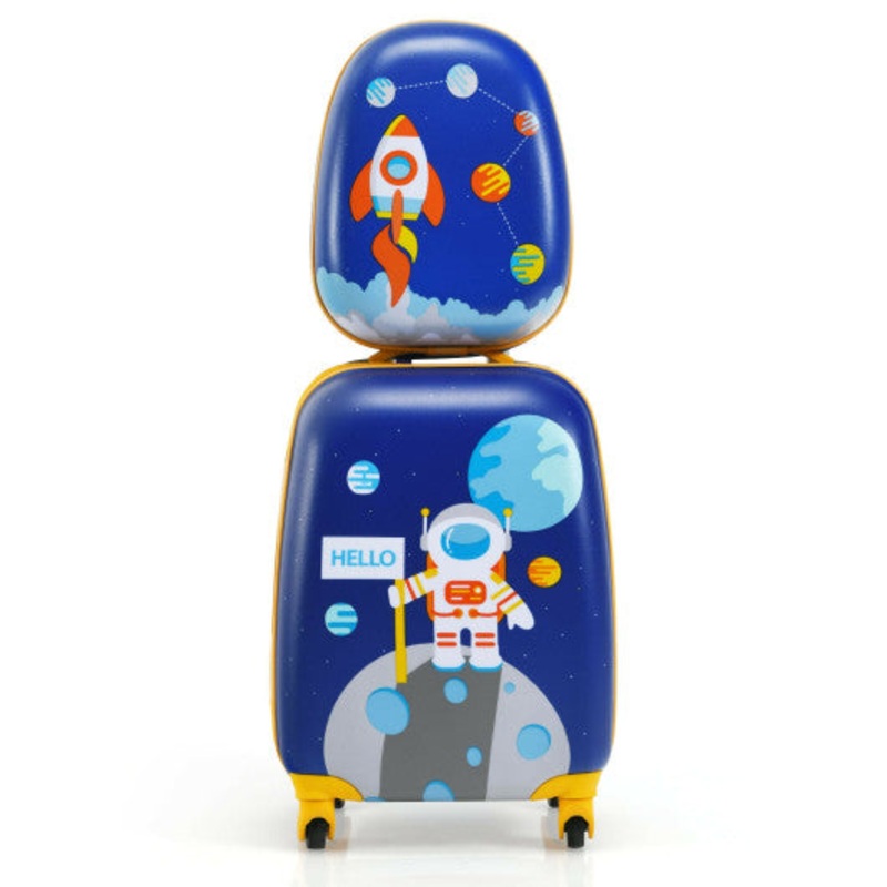 2 Pieces Kids Luggage Sets With Backpack and Suitcase for Travel – Astronaut