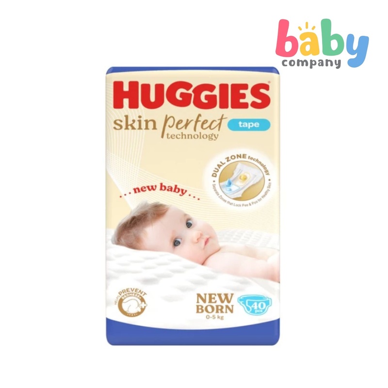 Huggies Skin Perfect Taped Diapers – Newborn, 40 pcs