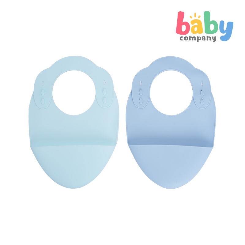 Mom & Baby Silicone Bib – Pack of 2, Blue