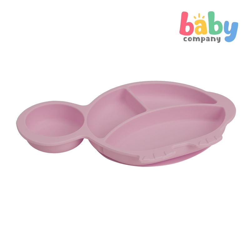 Mom & Baby Silicone Plate – Turtle, Pink