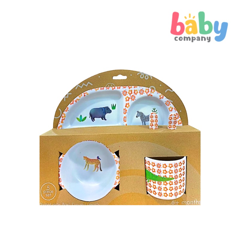 Peekaboo 5pc Melamine Tableware Feeding Set – Safari