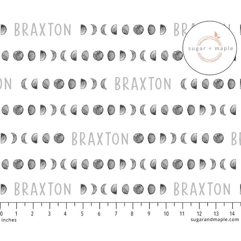 Sugar + Maple Plush Minky Fleece Personalized Blanket | Moon Phases