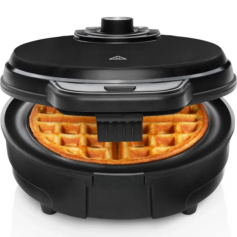 Anti-Overflow Belgian Waffle Maker w/ Shade Selector, Non-Stick Plates – Black (See description)