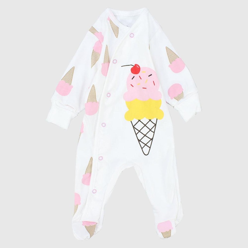 Ice Cream Long-Sleeved Baby Footie
