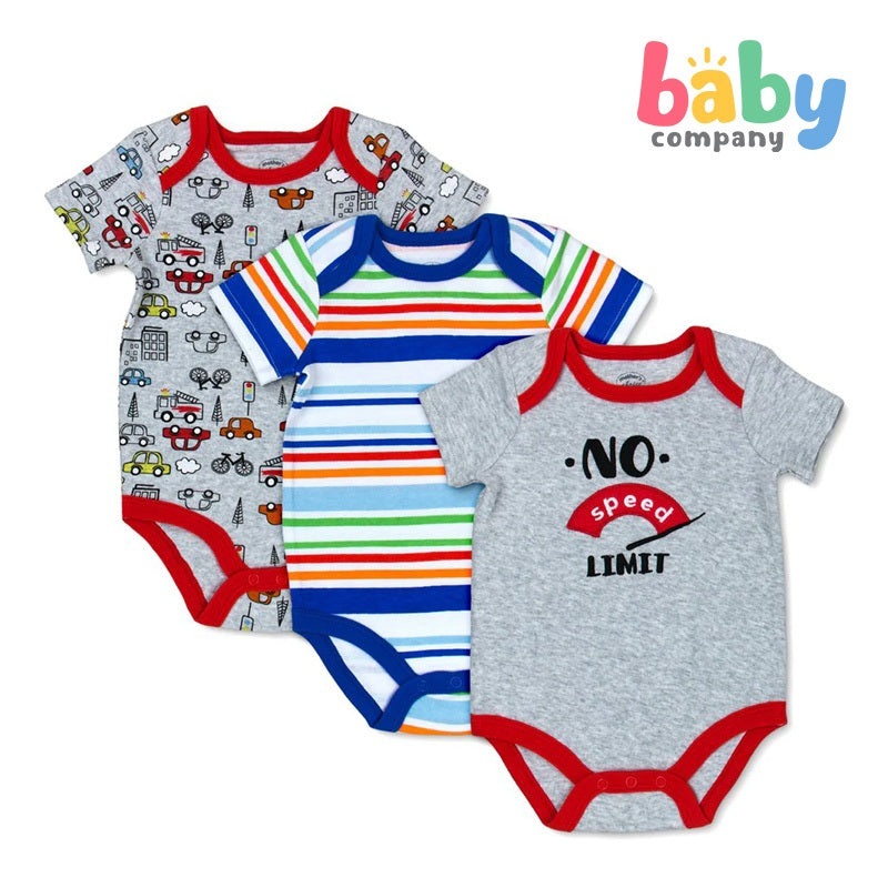 Mother’s Choice 3Pcs Bodysuit Set, No Speed Limit 0-3 Months