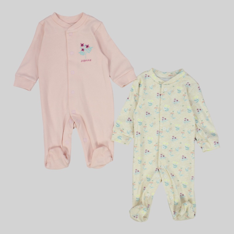 Cute Long-Sleeved Baby Footie (Pack Of 2)