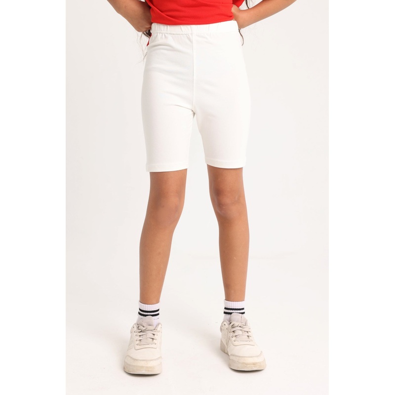 Girls Cotton Leggings  Off-White Plain Pantcourt Style