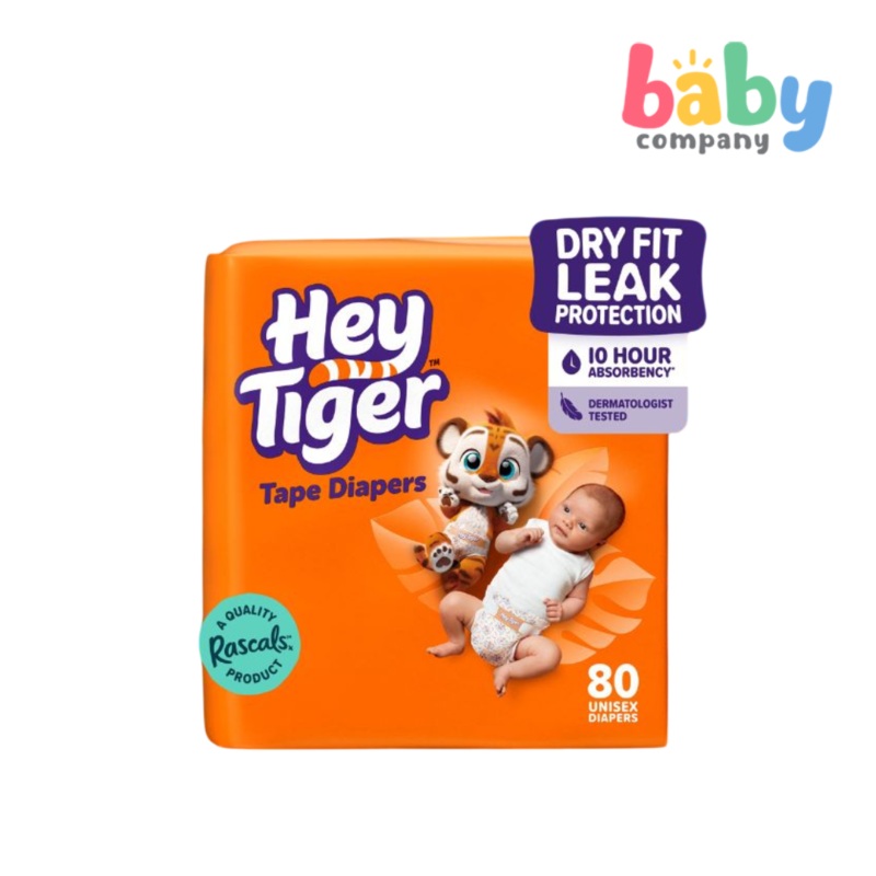 Hey Tiger Comfy Tape Diapers, Jumbo Pack – Newborn 84 pads