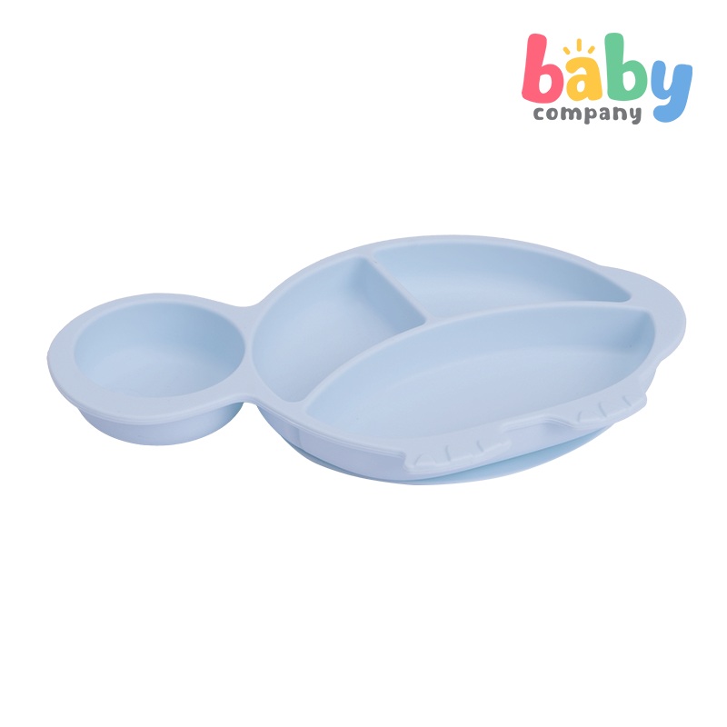 Mom & Baby Silicone Plate – Turtle, Blue