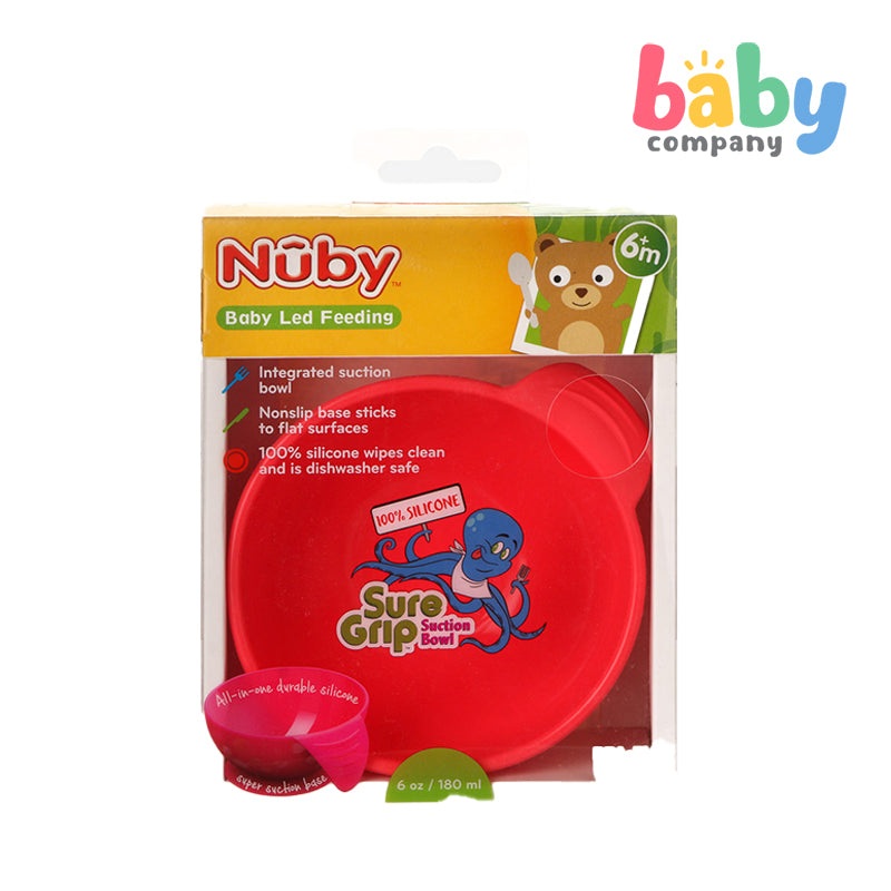 Nuby Sure Grip Suction Bowl Red