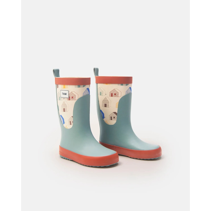 Rain Boots – Rainy Houses Teal
