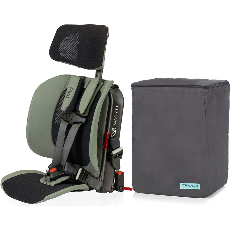 WAYB Pico Forward Facing Travel Car Seat + Travel Bag – Woodland (Albee Exclusive color, 2020 Model)