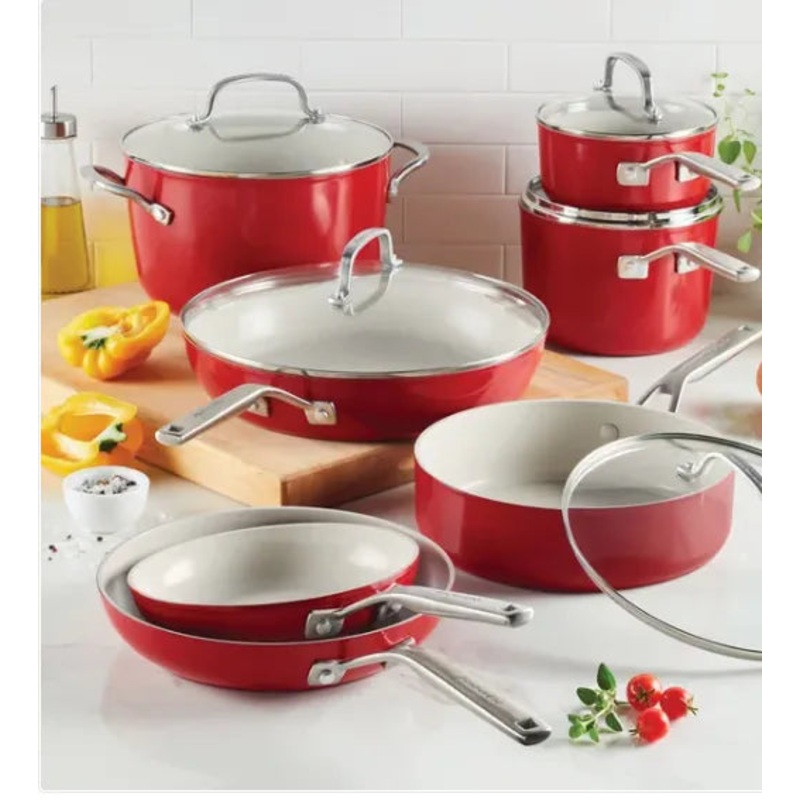 12-piece Hard Anodized Ceramic Non-Stick Cookware Set