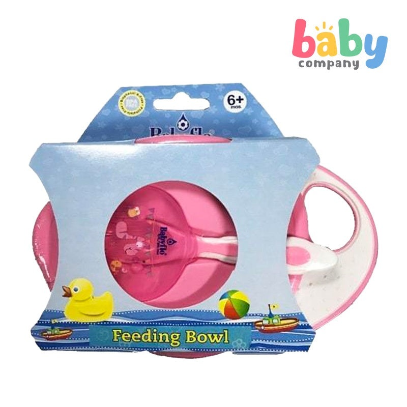 Babyflo Feeding Bowl with Spoon Pink