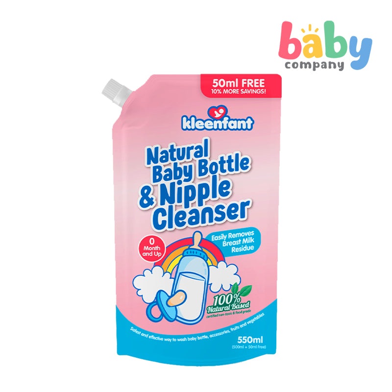 Kleenfant Natural Baby Bottle & Nipple Cleanser – 550ml Refill Pack