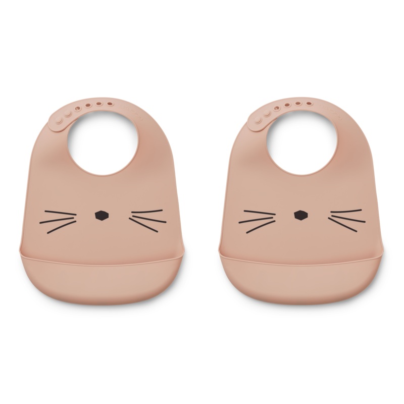 Liewood – Tilda Silicone Bib – Cat Rose (2 Pack)