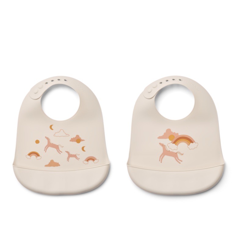 Liewood – Tilda Silicone Bib – Dream / Ecru (2 Pack)
