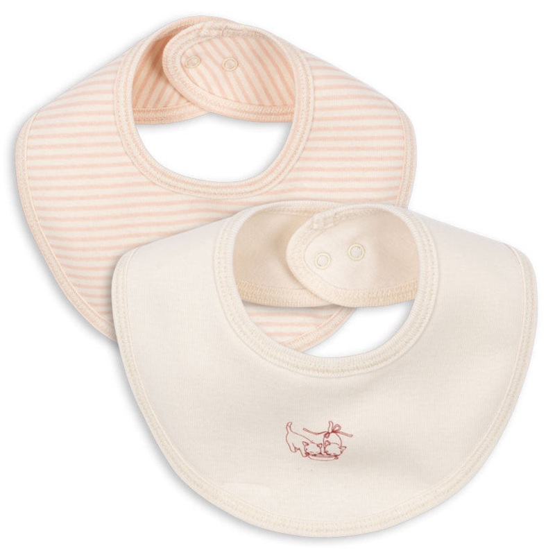 Konges Slojd – Fanga Fontana -Fio – Bib Stripe – Blush Mix (2 Pack)