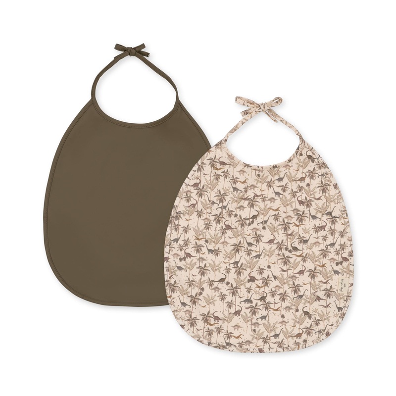 Konges Slojd – Dinner Bib – Dinosaur/Capers (2 Pack)