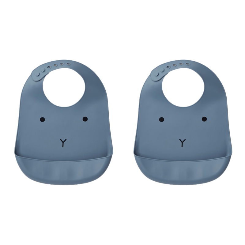 Liewood – Tilda Silicone Bib – Rabbit Blue Wave (2 Pack)