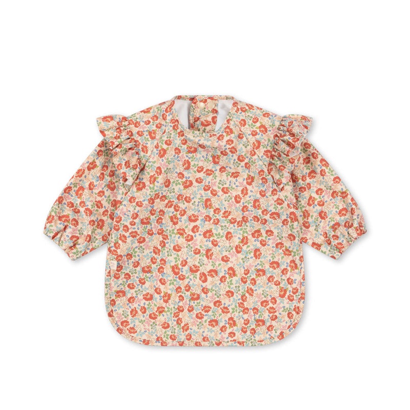 Konges Slojd – Dinner Bib with Sleeves – Kaluka / Bridal Rose (2 Pack)