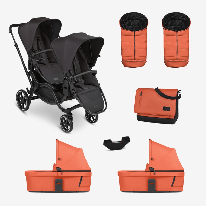 ABC Design Zoom Twin Pram Bundle  Carrot